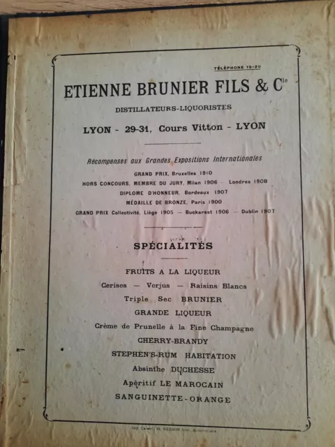 ancien menu Etienne Brunier Fils et Cie