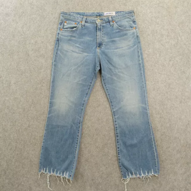 Adriano Goldschmied Jeans AG Womens 31 Blue The Jodi Crop High Rise Slim Flare