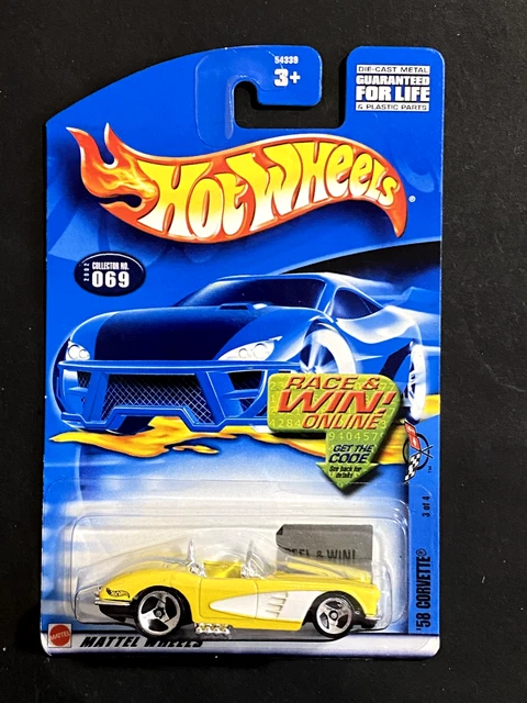 2001 HOT WHEELS  58 CORVETTE YELLOW - no real riders sth
