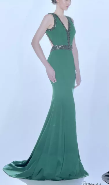 Jadore Backless Evening Dress in Emerald Green Sz 14 NWT Rrp$540