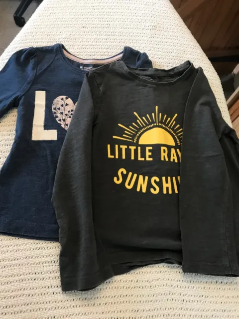 Girls NEXT & YOUNG DIMENSION 2x Long Sleeve T-Shirts Age 3-4 years