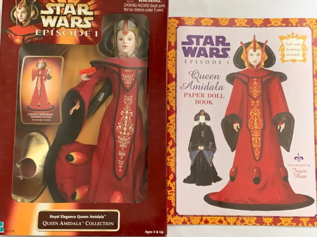 Star Wars Royal Queen Amidala Doll NIB w/ Paper Doll Book Hasbro 1998 VTG Ep. 1