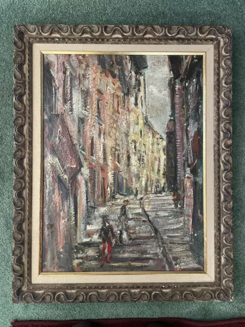 VINTAGE Pascal Cucaro - 1950’s Spain Italy City Scape - Oil Painting - Signed