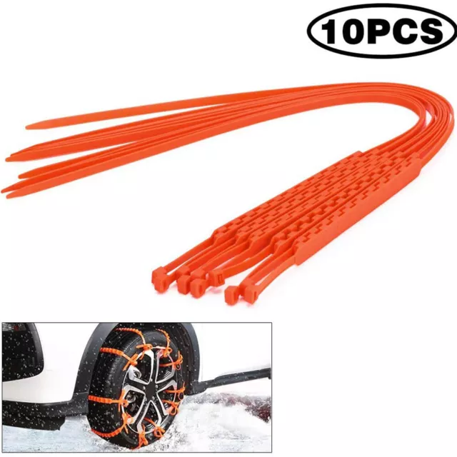 10 PCS Universal Winter Snow Mud Anti-skid Tire Chains For Car SUV Adjustable