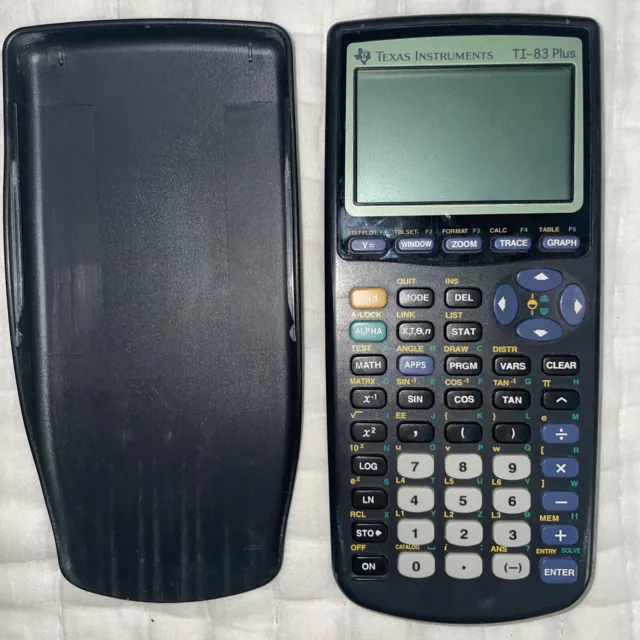 Texas Instrument TI-83 Plus Graphing Calculator w/ Cover - Tested & Works!