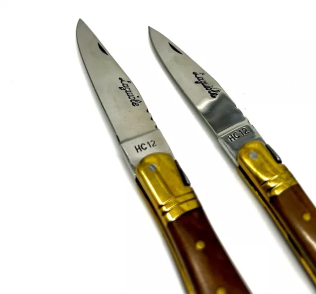 Coltello laguiole  set 2 pezzi con affilatore manico marrone 20016722 3