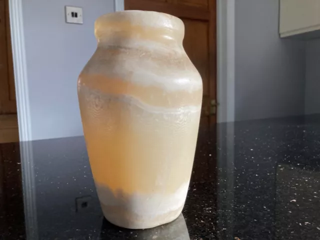 Stunning old carved stone/marble vase honey onyx very heavy