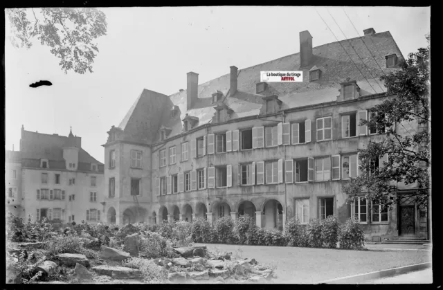 Rathaus Thionville, Platte Gläser Foto Vintage, Negativ Schwarz & Weiß 10x15 CM