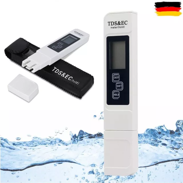 TDS EC Meter Messgerät Digital Tester Wassertest Leitwertmessgerät 0-9999ppm DHL