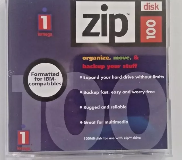 Disque zip Iomega 100 Mo neuf IBM formaté avec étui dur livraison gratuite 3