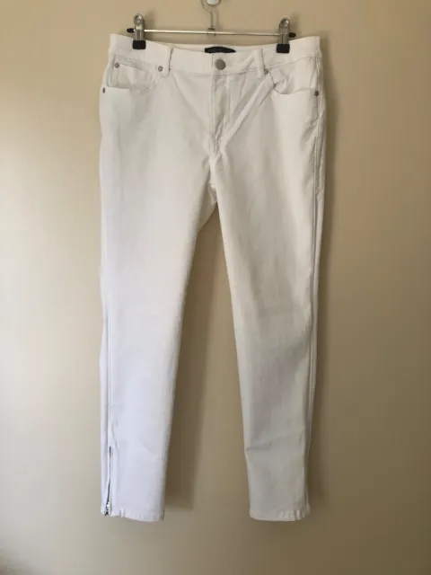 Forever New Women's White Crop Jeans, Size 12