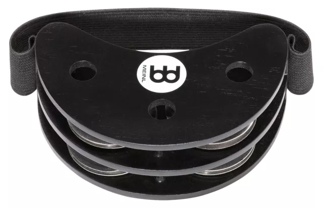 Meinl FJS2S-BK Foot Tambourine Fuß Tamburin Edelstahl Schellen Percussion Cajon