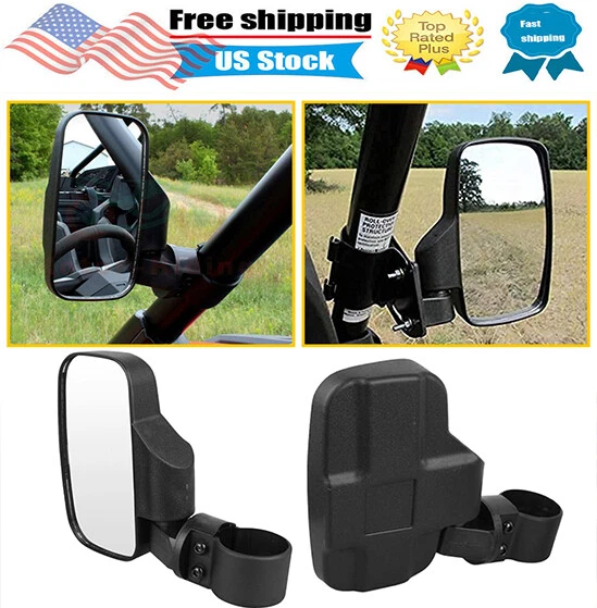 UTV Rear View Side Mirrors Set Fits Polaris Ranger RZR XP Crew 570 800 900 1000