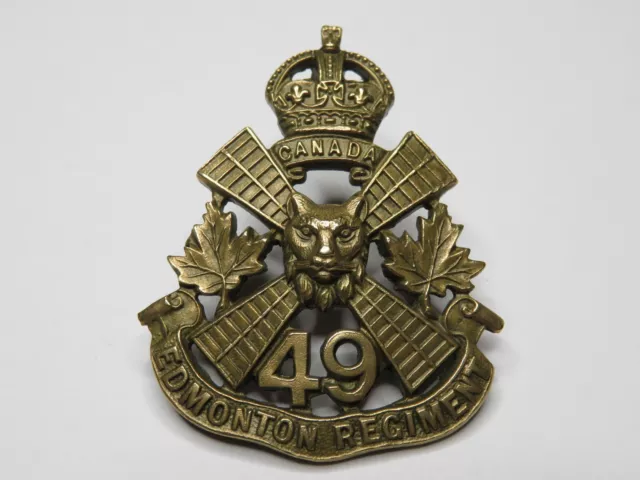 Canada CEF WW1 Cap Badge The 49th Battalion, maker JR GAUNT