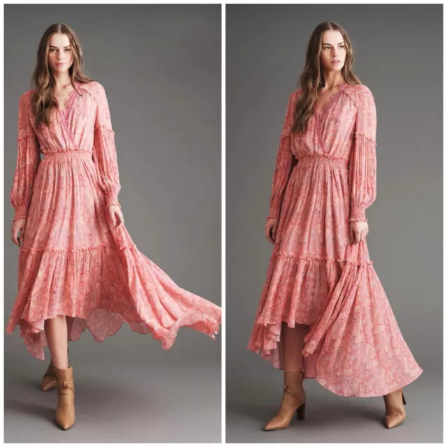 Haute Hippie Destiny 100% Silk Maxi Dress Women's Size 6 & 4 $695