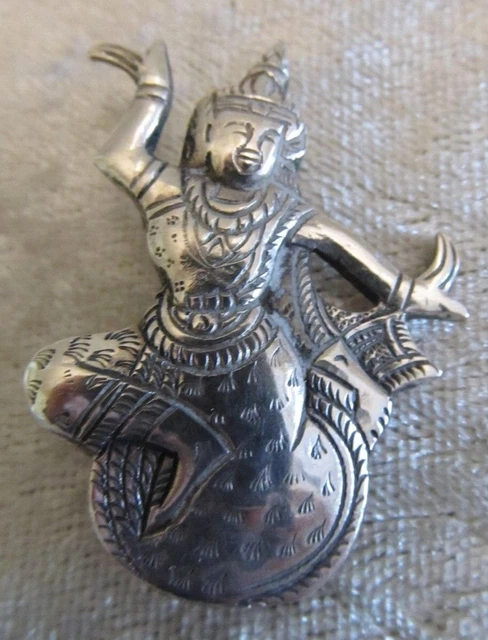 Broche en argent Shiva