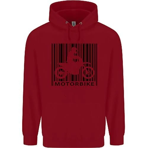 Felpa con cappuccio moto codice a barre biker moto bambini 2