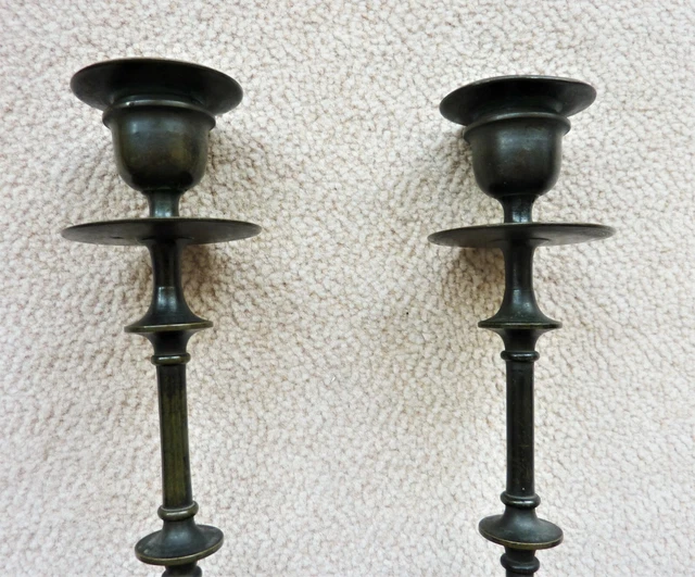 Bougeoirs vintage en métal, motif liane grec, Set de 2 - France