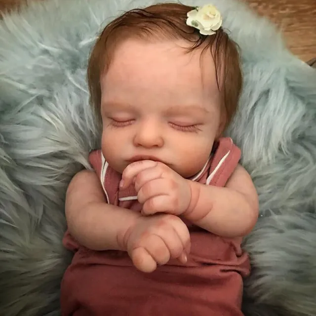 19" Vinyl Reborn Baby Dolls Girl Lifelike Newborn Sleep Doll Kids Xmas Gifts