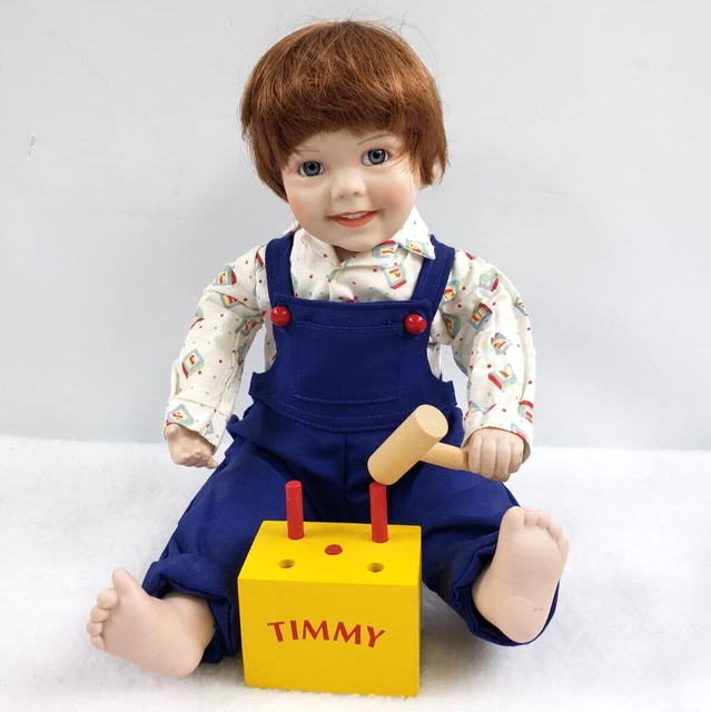 Danbury Mint Porcelain Doll Timmy Little Handyman Linda Tromble 9.5in Sitting