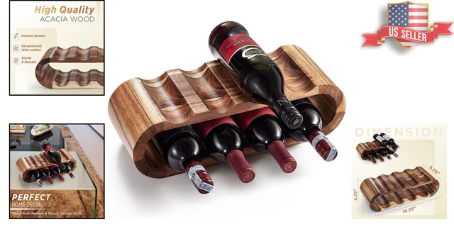 Wooden Wine Rack - 8 Bottle Countertop Organizer - Space-Saving Design - Gift 2
