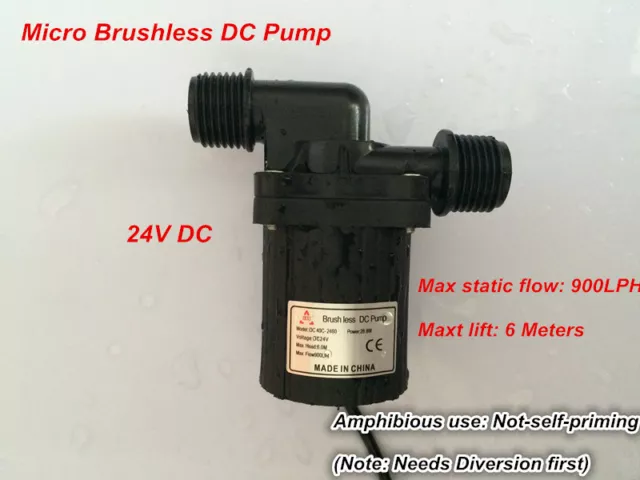 24V DC Micro Water Pump, Submersible Small electric Pump, DC40C-2460, 900LPH 6M