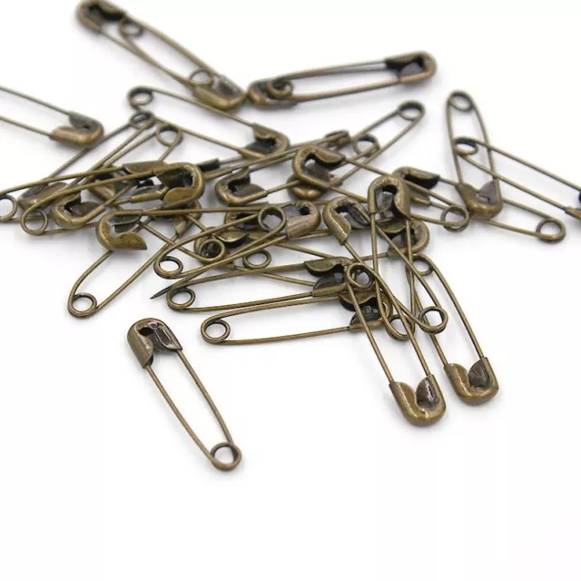 10 / 30 / 50 / 100 Small Tiny Black Metal Steel Mini Safety Pins 2cm 20mm