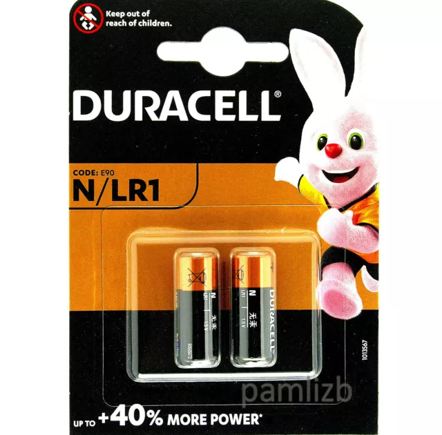 Duracell LR1 alkaline battery 1.5v N size MN9100 E90  2 x  batteries expiry 2028