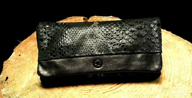 Soft Genuine Smoke Tobacco Pocket Pouch Case Real Leather Snake print