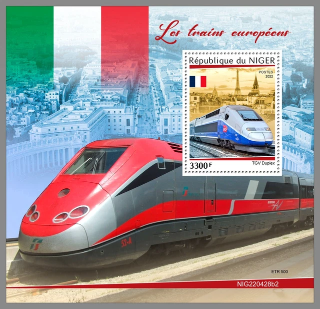 NIGER 2022 MNH Europäische Eisenbahnen European Trains #428b2