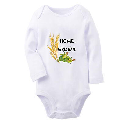 Babies Home Grown Funny Romper Baby Bodysuits Newborn Jumpsuit Kids Long Outfits