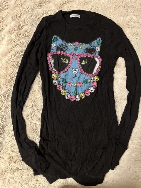 Lauren Moshi Blue McKinley x Diamond Cat black longsleeve shirt M Lauren Moshi Blue McKinley x Diamond Cat black longsleeve shirt M