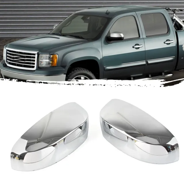 Full Chrome Mirror Cover Cap For Chevrolet Silverado GMC Sierra Yukon 2007-2013