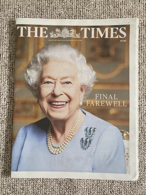 The Times - Queen Elizabeth II Death, Funeral, 19th September 2022 Newspaper🇬🇧