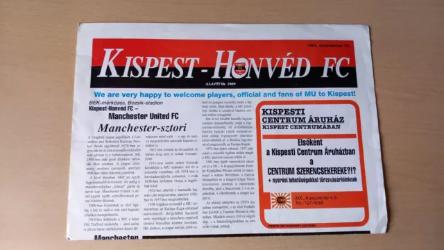 Honved v Manchester United Man Utd Champions League 1993/94 FREE POST *RARE*