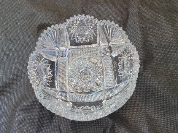 Unmarked American Brilliant Period Cut Glass Bowl Pairpoint Phoenix Style