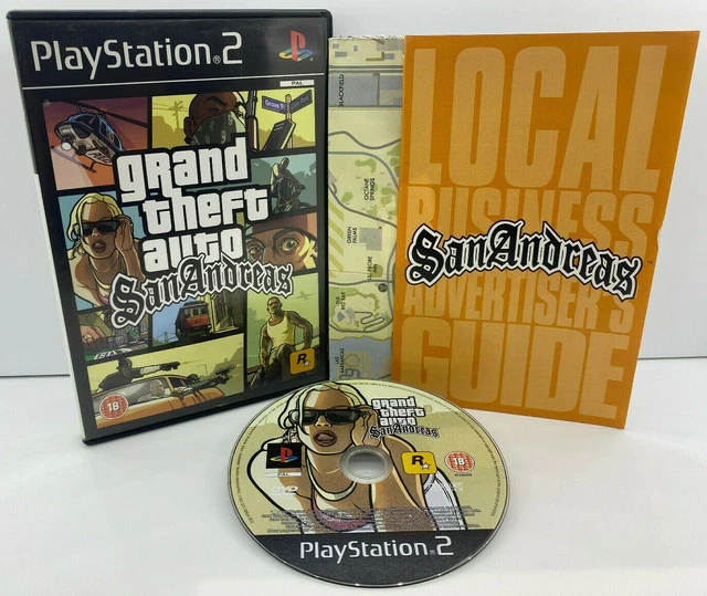 GRAND THEFT AUTO San Andreas + Map & Manual PS2 / Sony PlayStation 2 ...
