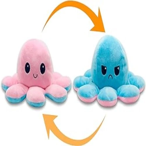 New Official 8" Reversible Mood Colour Changing Octopus Plush Soft Toys