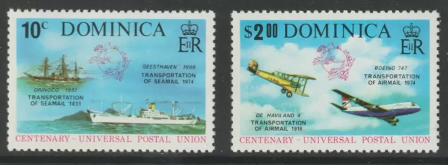 Dominica 1974 #418-19 Centenary of UPU - MNH