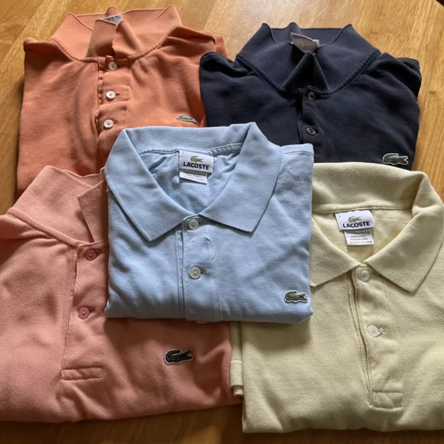 Lot Of 5 Lacoste Mens Polo Size 7
