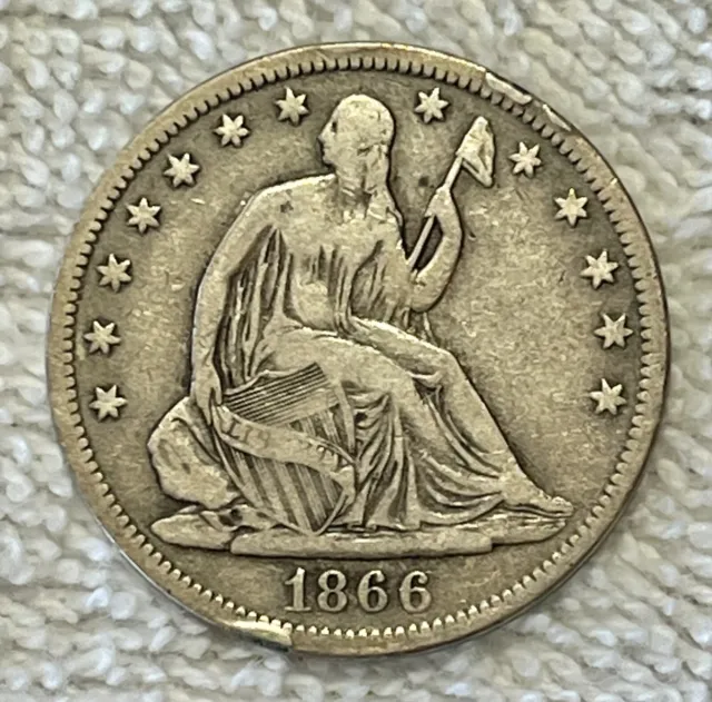 1866 S - Seated Liberty Half Dollar - Beautiful Condition - Estate Collection