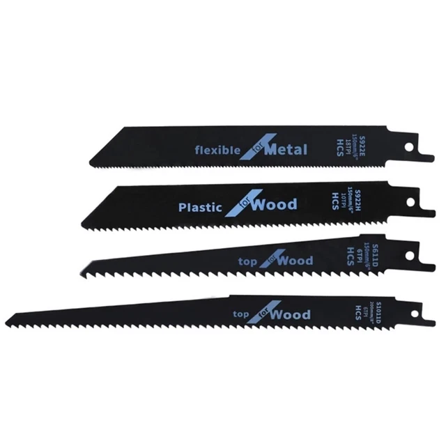 4x Seghetto Lame, for Legno Plastica Tubo Taglio Metallo Esterno Taglio