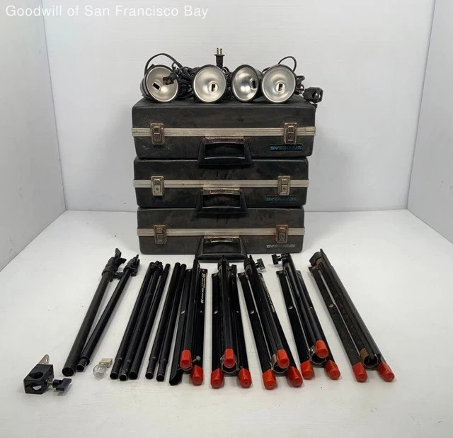 Smith-Victor Photography Studio Lighting Set Up In Case Bundle Of Three Kits