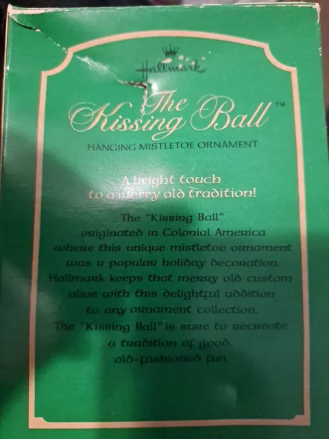 HALLMARK Kissing The Ball Hanging Mistletoe Holiday Ornament Made in USA 3