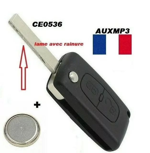 Coque Clé Plip Boitier Télécommande pour Peugeot 207 307 407 2 bouton CE0536