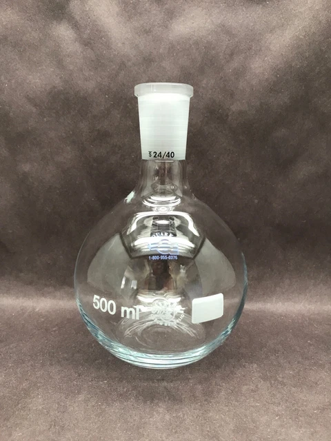 thumbnail image 2 of 1 Liter Distillation Flask With Thermometer Holder - Borosilicate Glass, 29/32 Ground Joint 2 of 6
