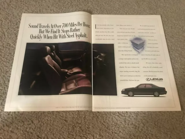 Vintage 1993 LEXUS ES-300 ES300 Car Print Ad 1990s RARE