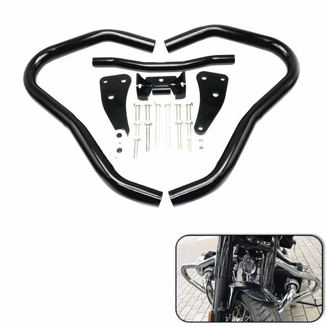 2x Motorcycle Engine Guard Crash Bar Protector For BMW R18 Black Carbon Steel