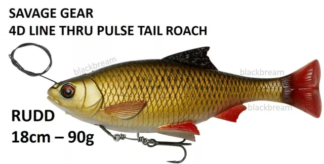 Savage Gear 4D Line Thru Pulse Tail Roach Lure Predator Pike Perch Zander Eel