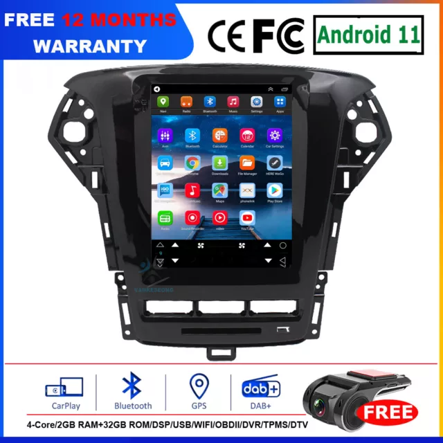 9.7"GPS SatNav For Ford Mondeo MK4 2011-2015 Android 11 Car Stereo DAB+Head Unit